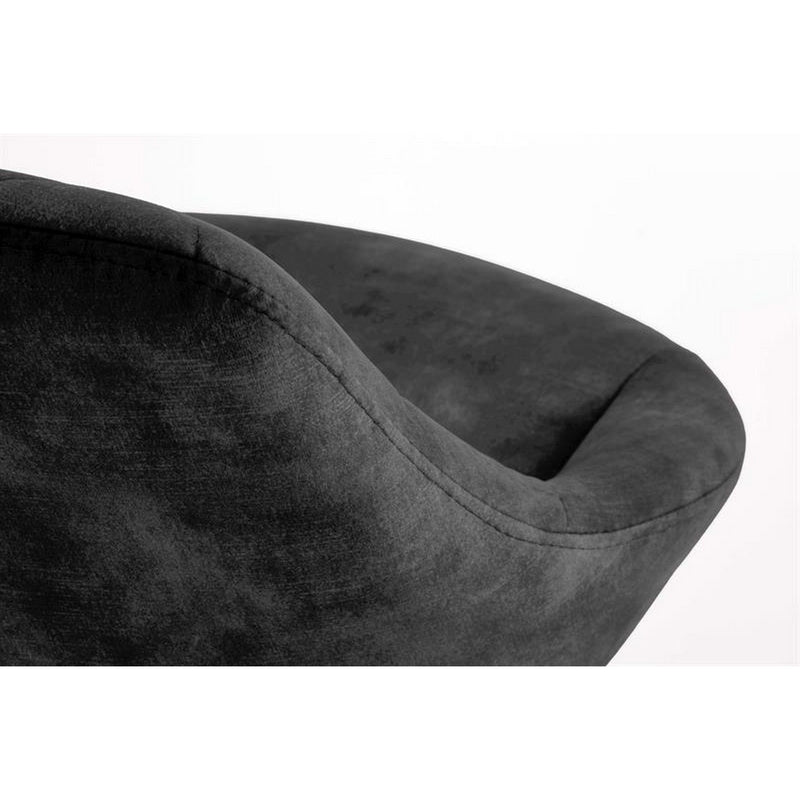 Scaun bar H102, negru, stofa catifelata/otel, 53x48x78/100 cm