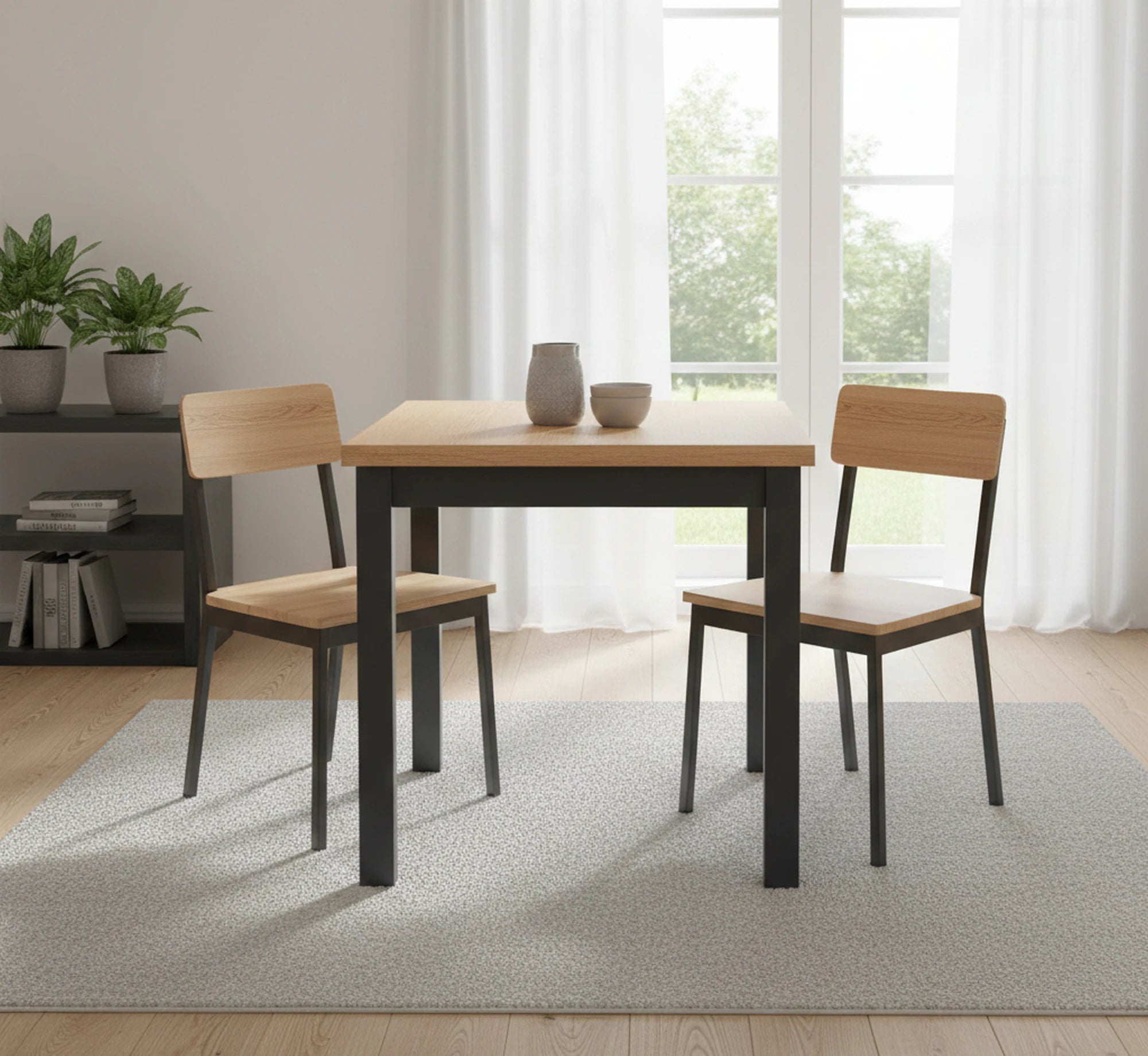 Masa ADAM, stejar artisan/negru, 90x65x75 cm