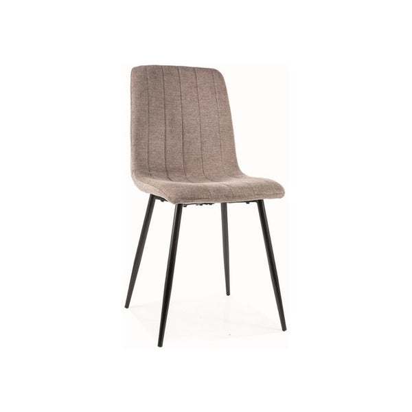 Scaun ALAN, bej inchis/negru mat, stofa clasica/metal, 45x39x91 cm