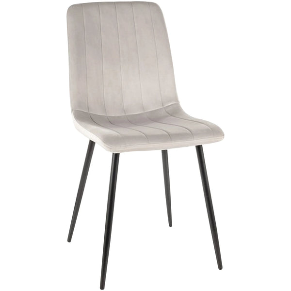 Scaun ALAN, gri deschis/negru, stofa catifelata/metal, 45x39x91 cm