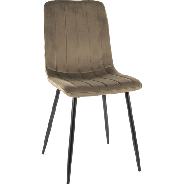Scaun ALAN, verde masliniu/negru, stofa catifelata/metal, 45x39x91 cm