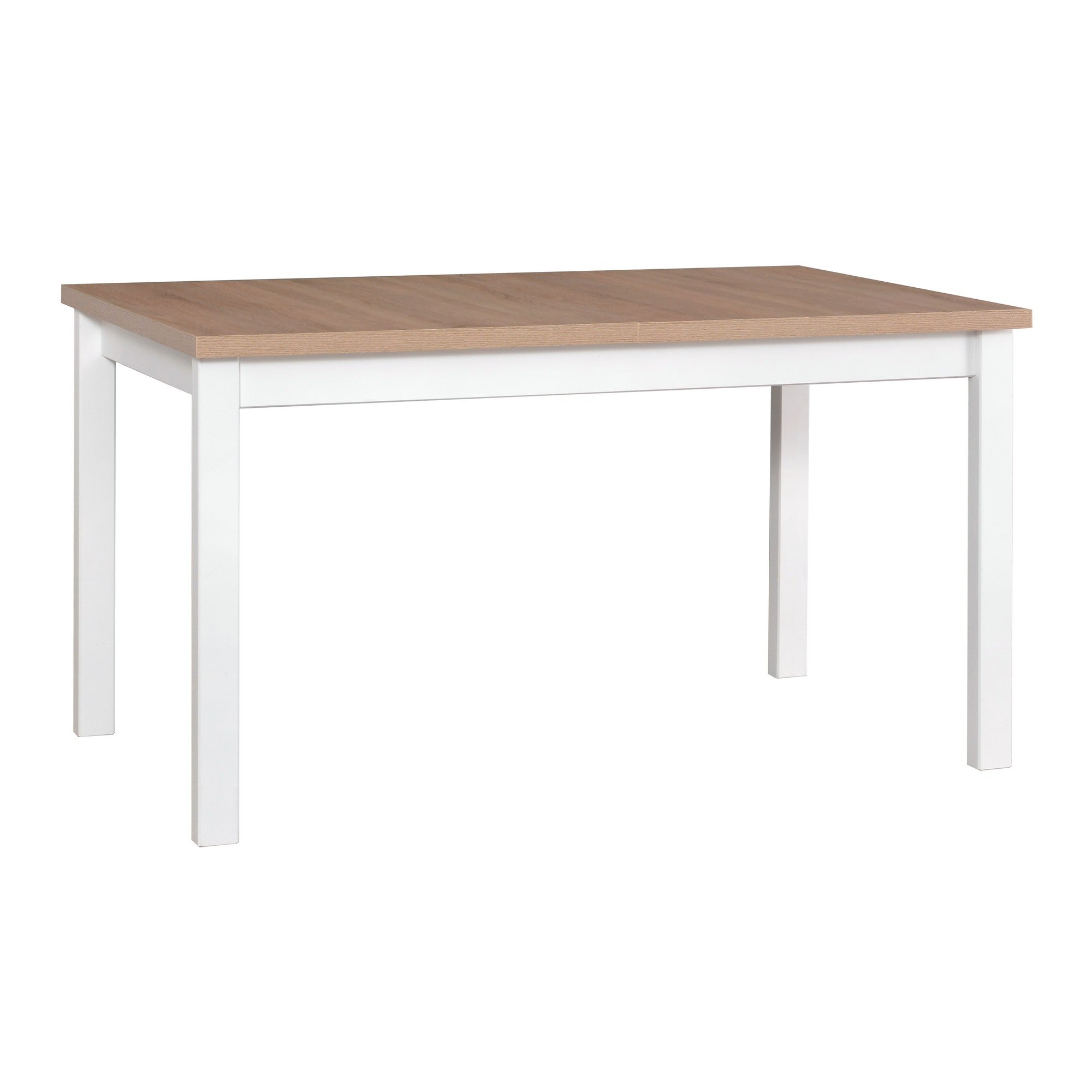 Masa extensibila ALBA 4, alb/stejar grandson, lemn de fag/PAL laminat, 160/200x92x76 cm