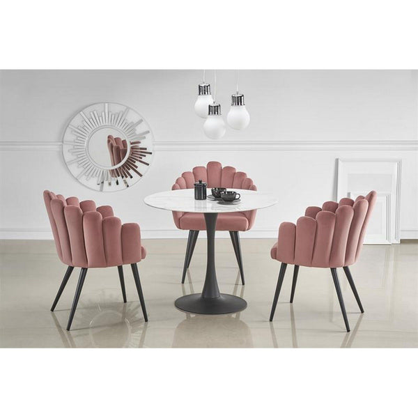 Masa AMBROSIO cu 3 scaune K410 roz/negru