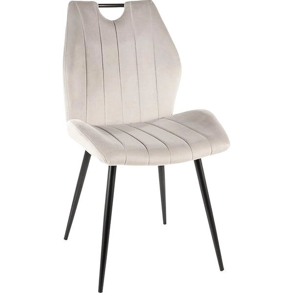 Scaun ARCO, gri deschis/negru, stofa catifelata/metal, 51x43x91 cm