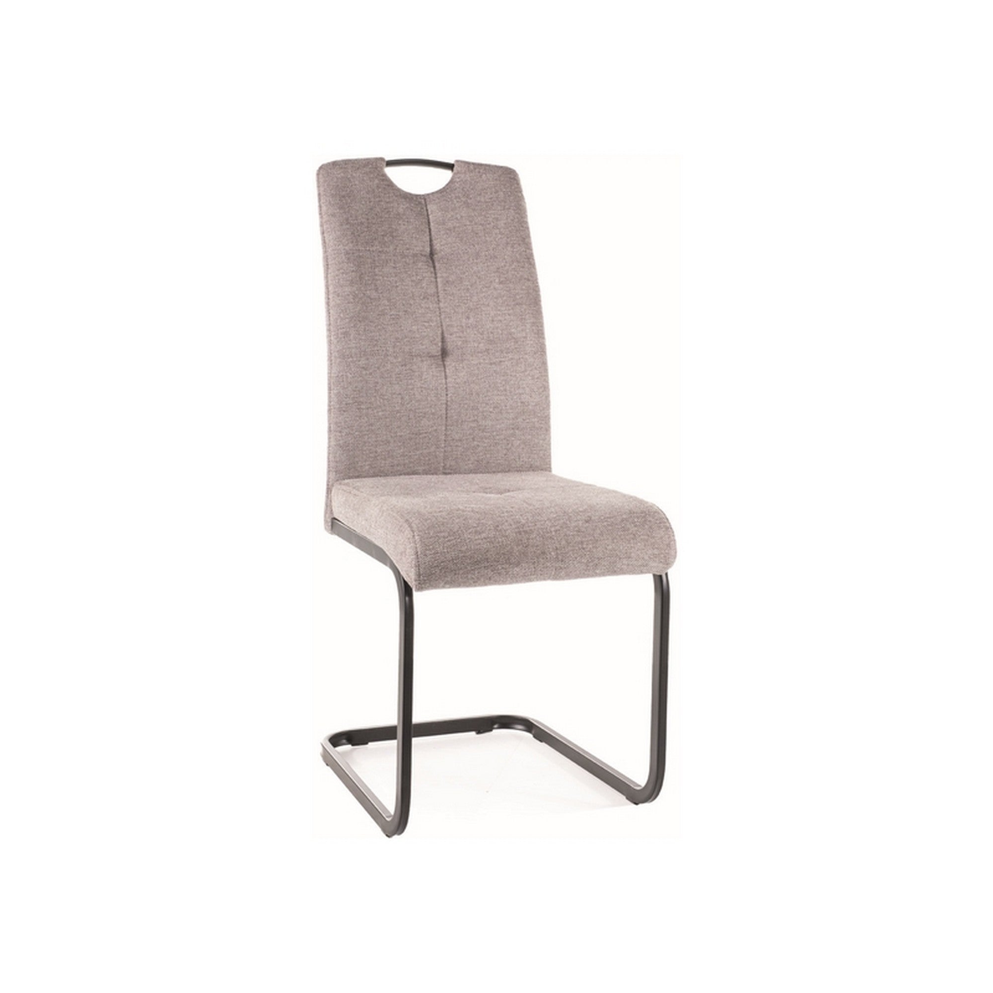 Scaun AXO, gri/negru, stofa clasica/metal, 43x47x101 cm