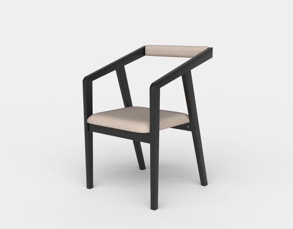 Scaun AZUL, negru/gri, lemn/stofa catifelata, 50x53x79 cm