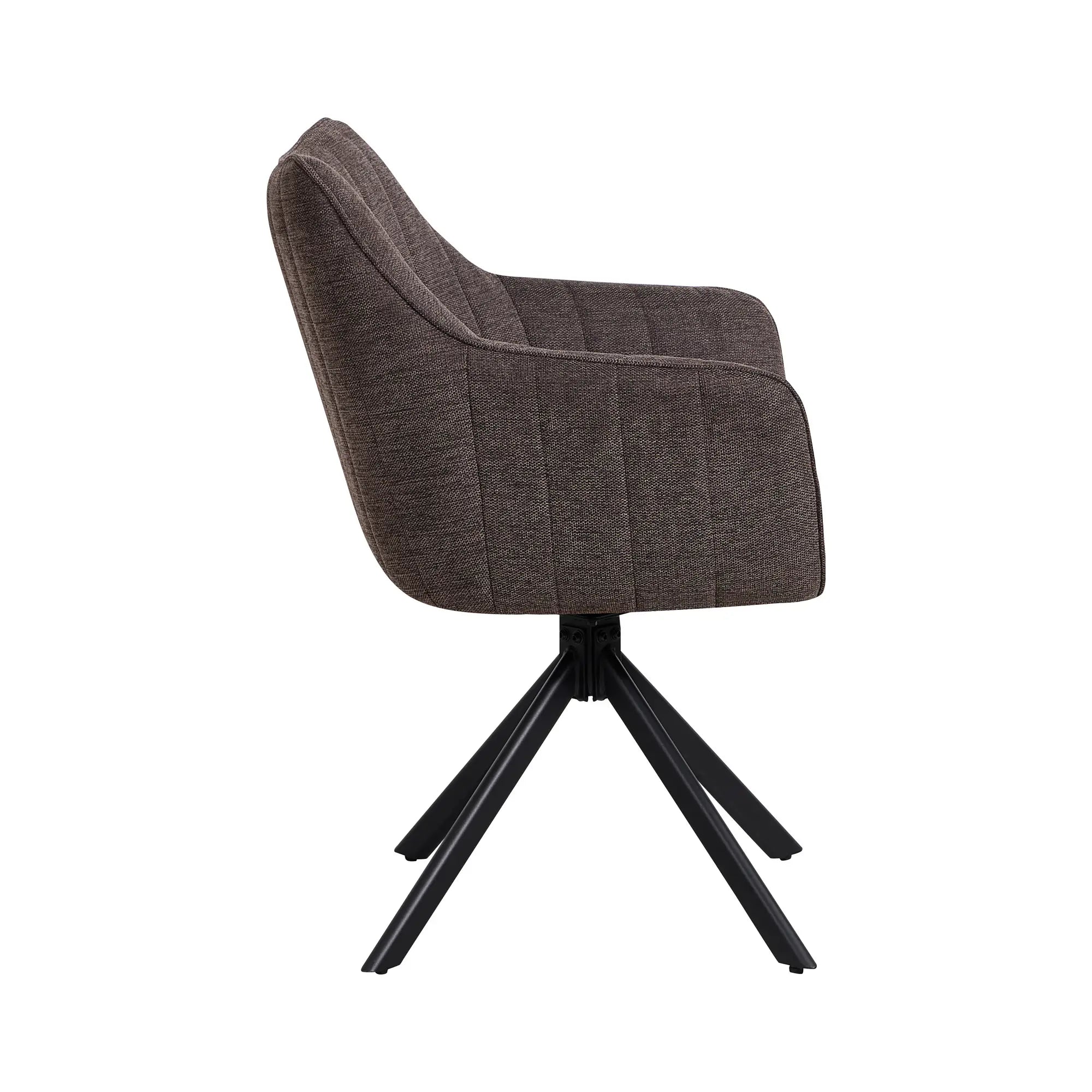 Scaun rotativ ASTON, maro/negru, stofa/metal, 61x44x86 cm