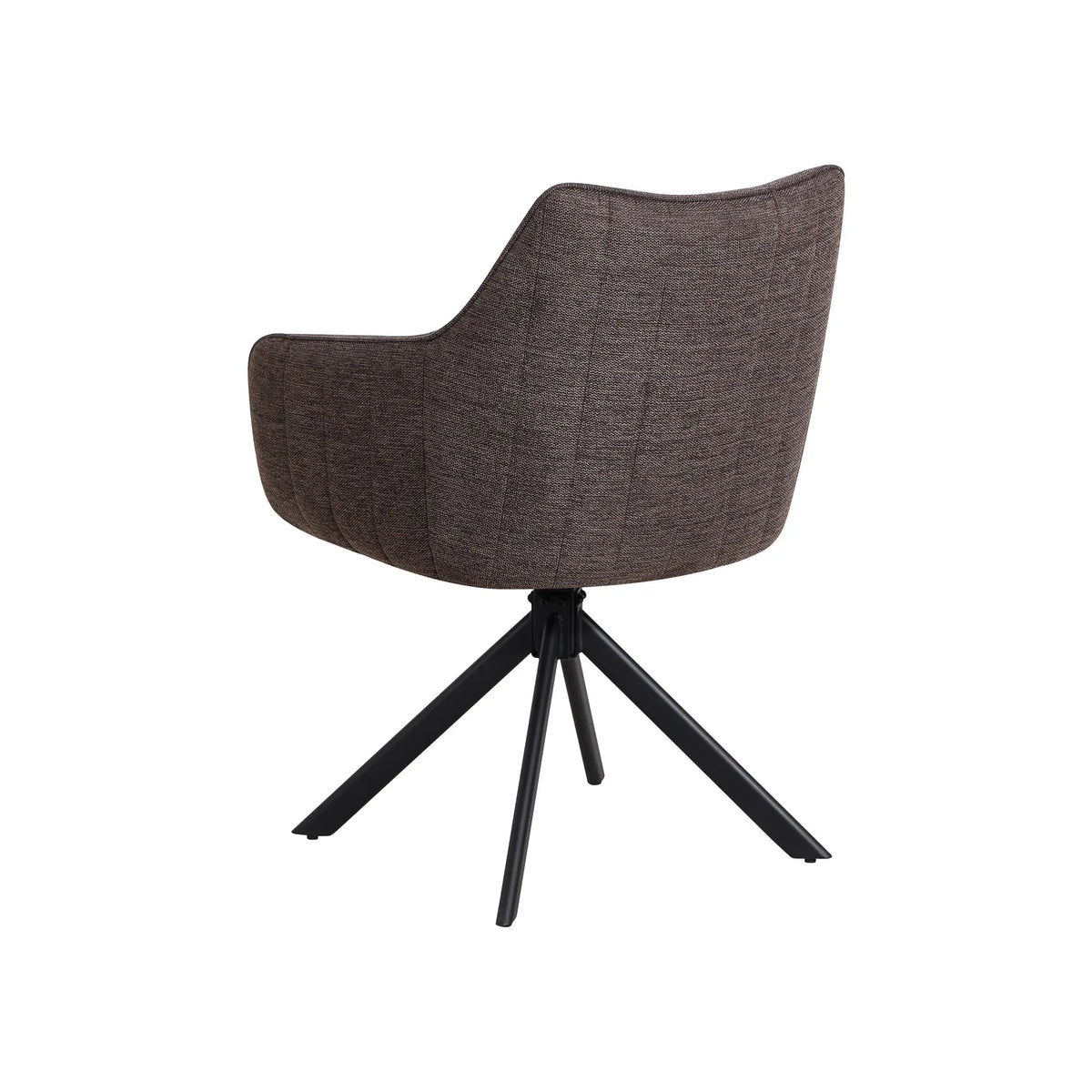 Scaun rotativ ASTON, maro/negru, stofa/metal, 61x44x86 cm