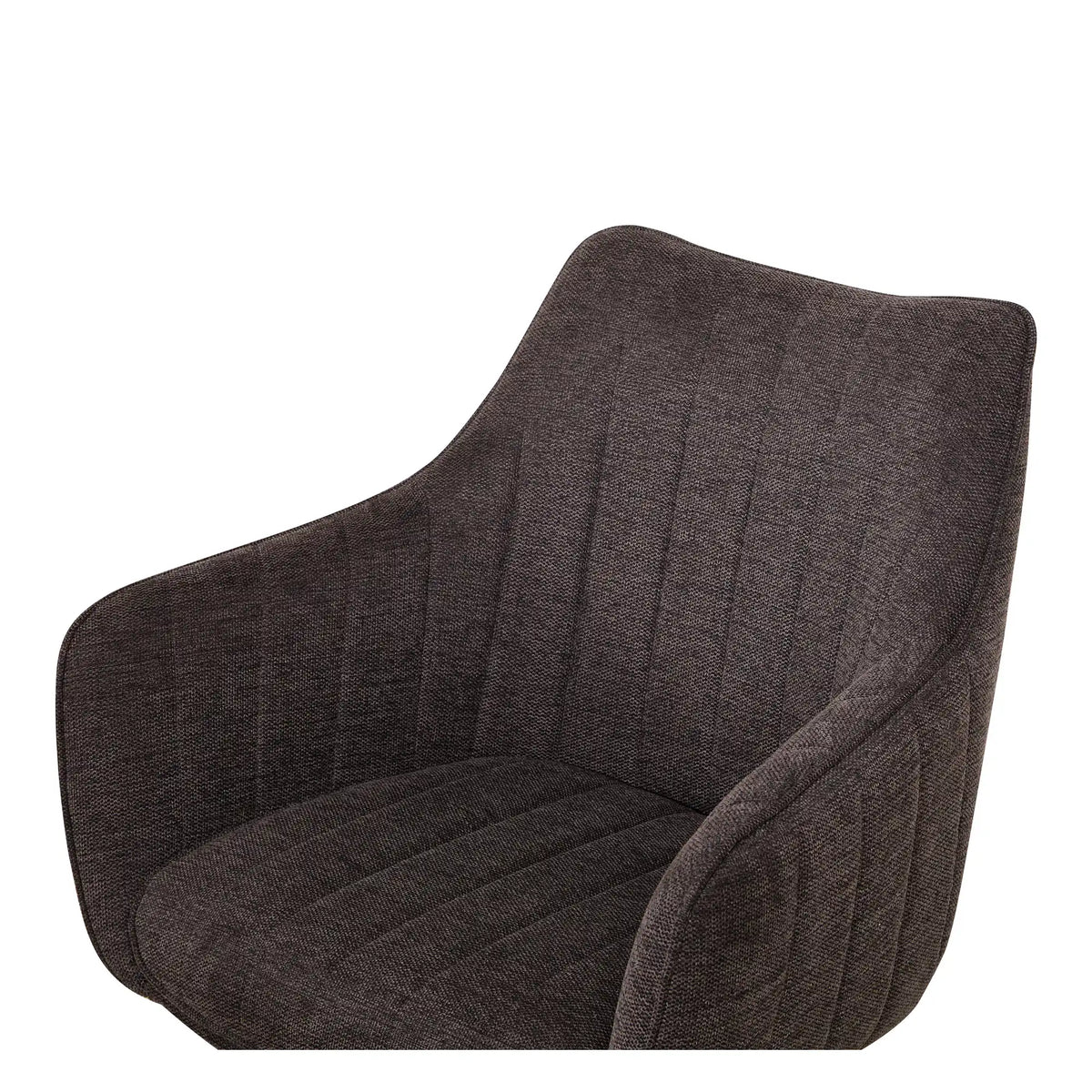 Scaun rotativ ASTON, maro/negru, stofa/metal, 61x44x86 cm