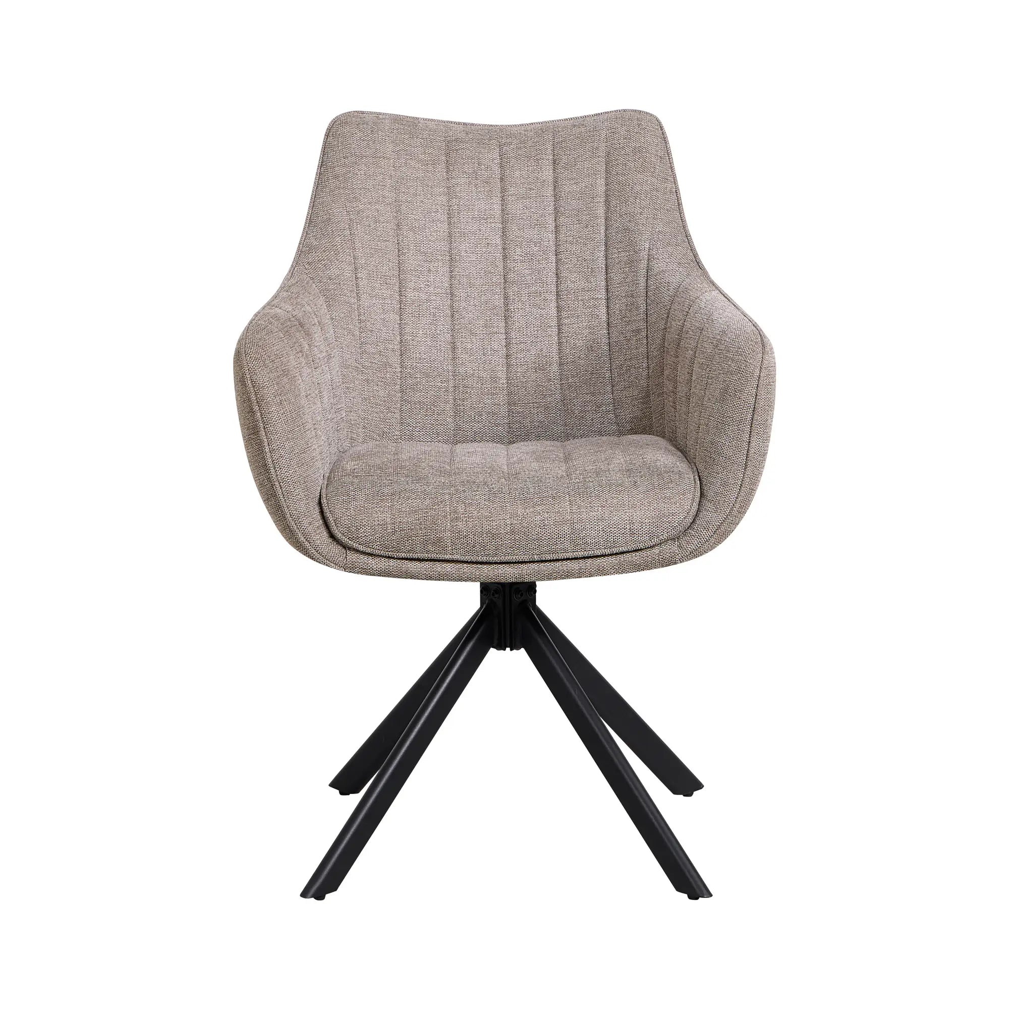 Scaun rotativ ASTON, grej/negru, stofa/metal, 61x44x86 cm