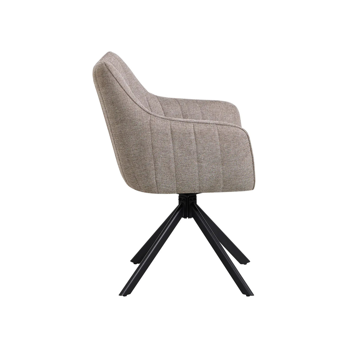 Scaun rotativ ASTON, grej/negru, stofa/metal, 61x44x86 cm