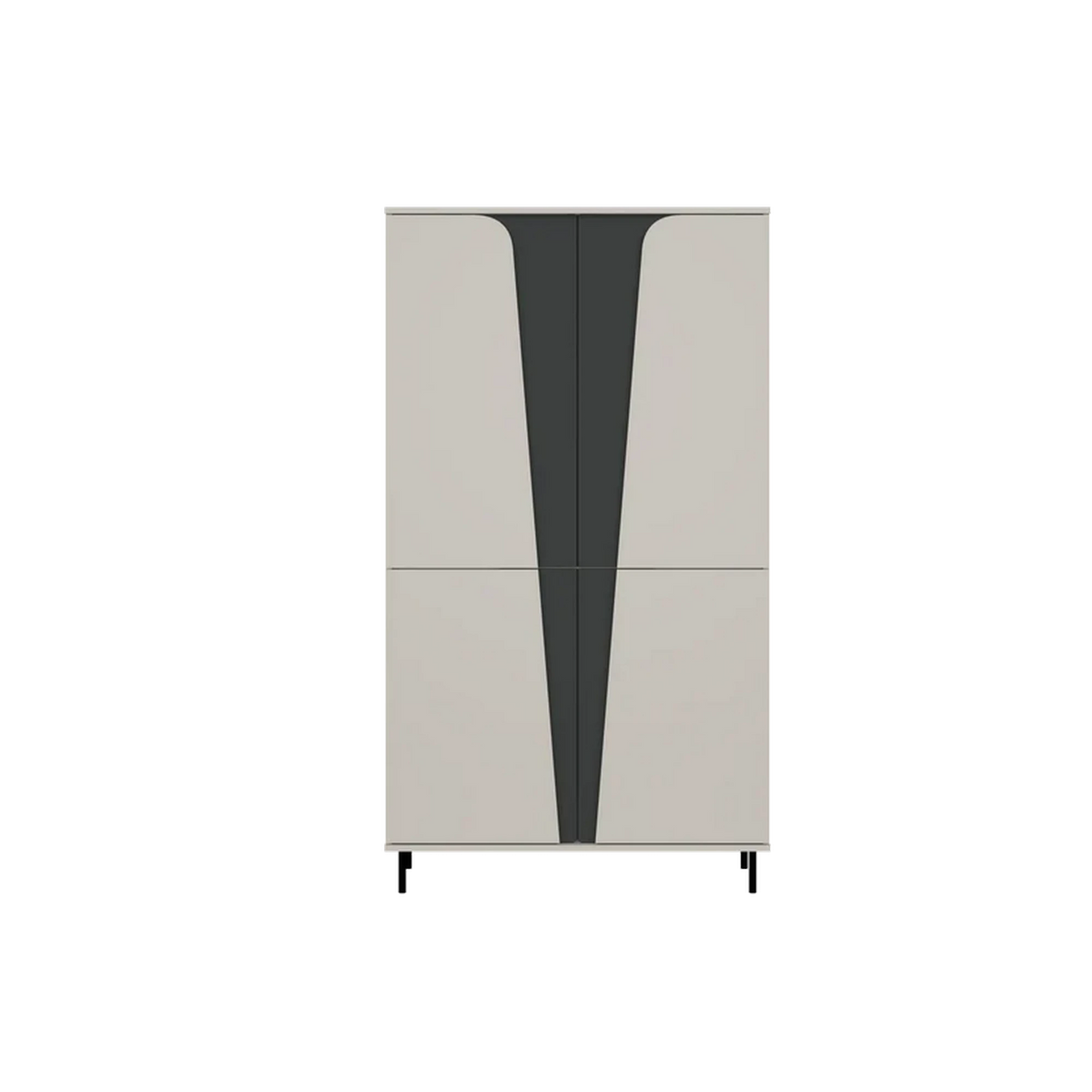 Dulap haine adancime 40 cm ASTORIX, casmir/gri grafit, PAL laminat, cu 4 usi, 100x40x185 cm