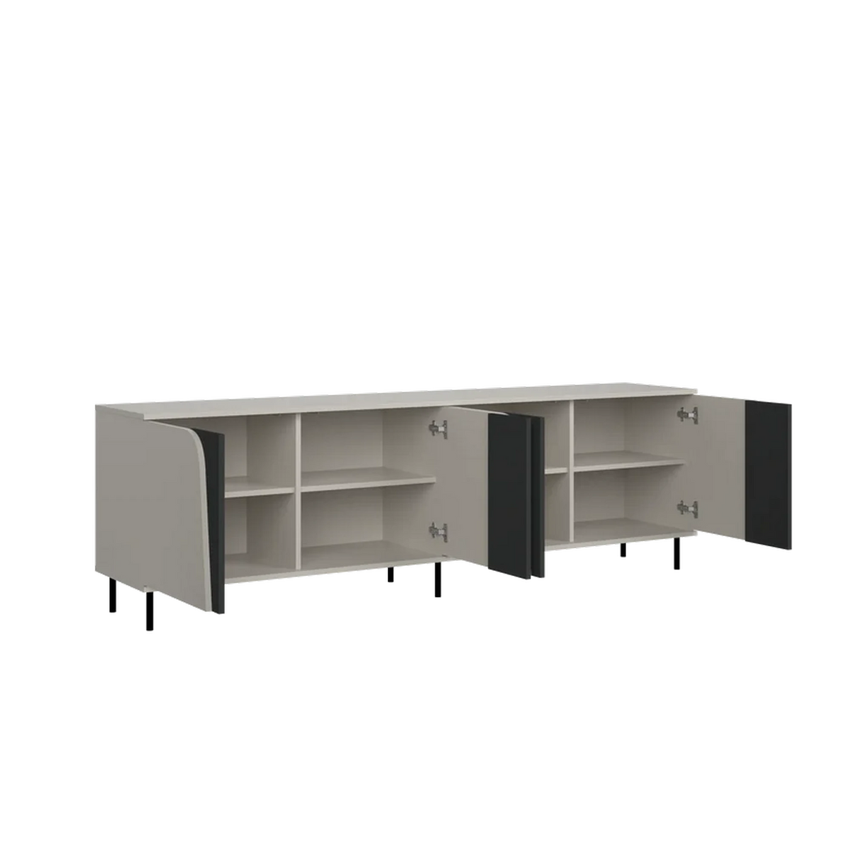 Comoda TV living ASTORIX, casmir/gri grafit, PAL laminat, 200x40x68 cm