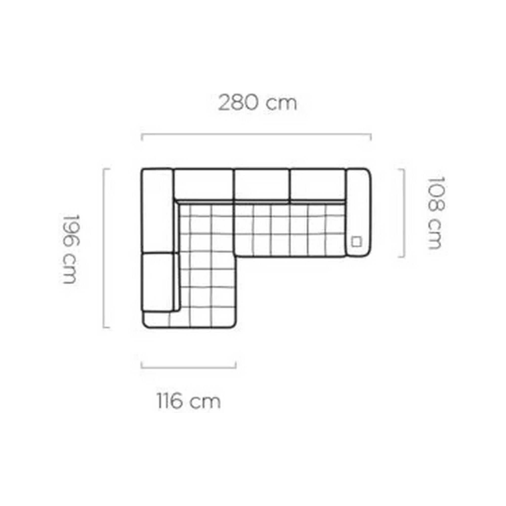 Coltar BAGGIO, sezlong stanga, stofa catifelata gri - Monolith 85, cu reglaj electric, incarcator wireless, lada depozitare si tetiere reglabile, 280x196x100 cm