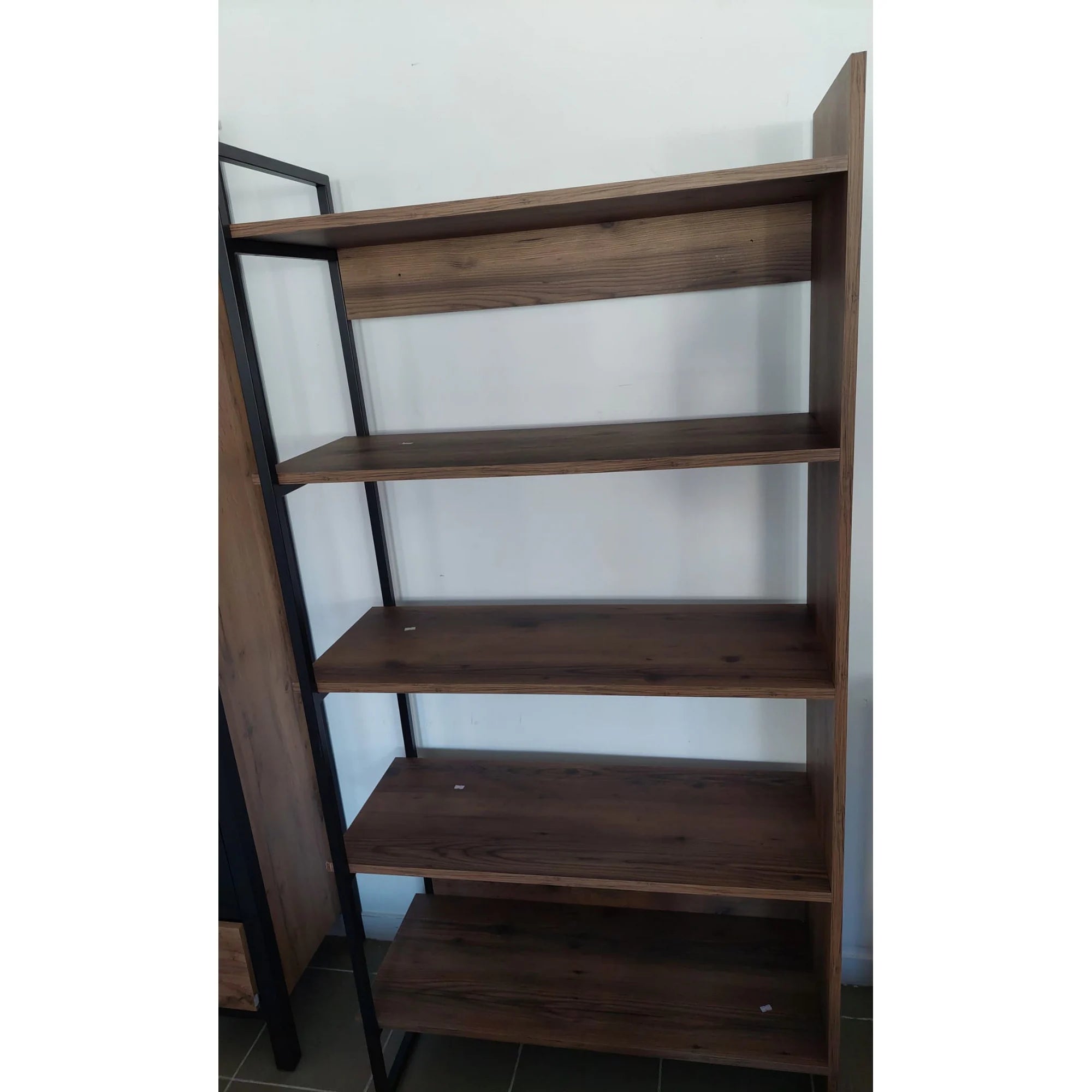 PRODUS RESIGILAT - Biblioteca GRASS, nuc, PAL/metal, 92x35x180 cm