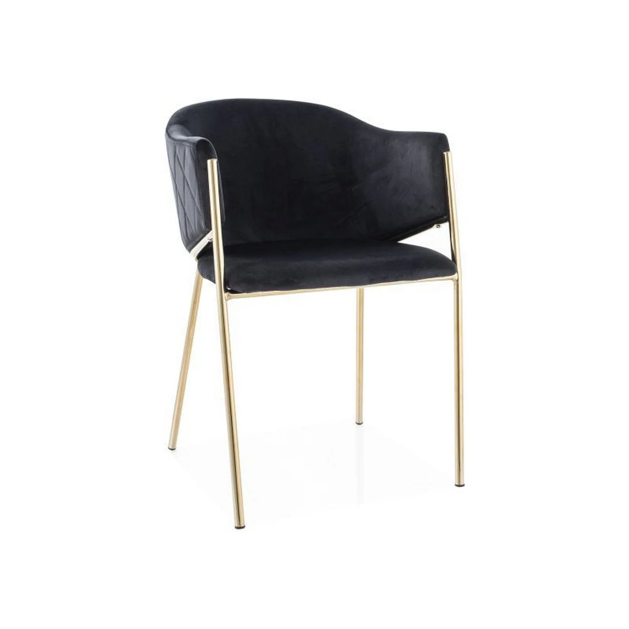 Scaun BONO, negru/auriu, stofa catifelata/metal, 55x44x77 cm