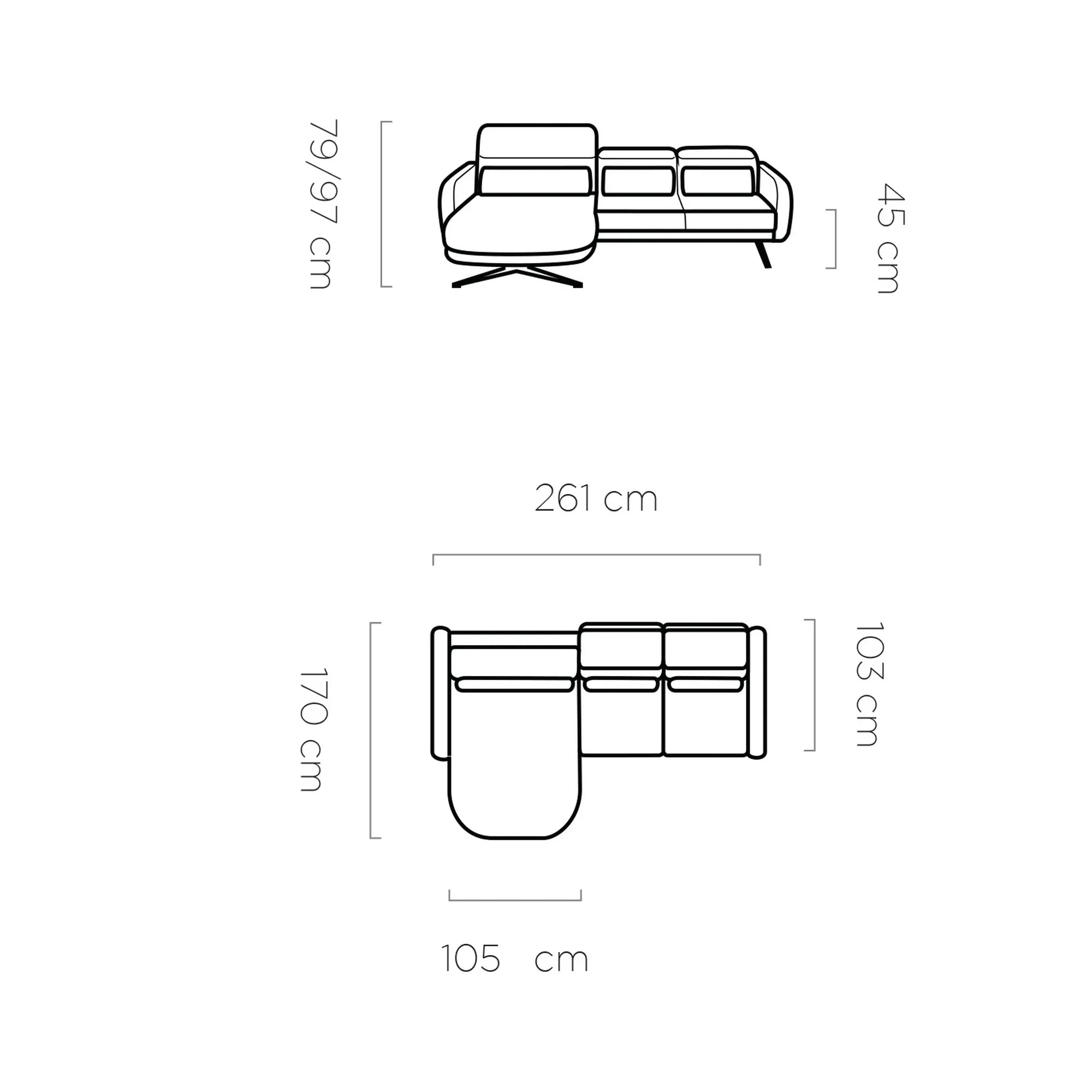 Coltar BARILLO S, personalizabil materiale gama Oferta Avantaj, cu reglaj electric si tetiere reglabile, 261x170x97 cm