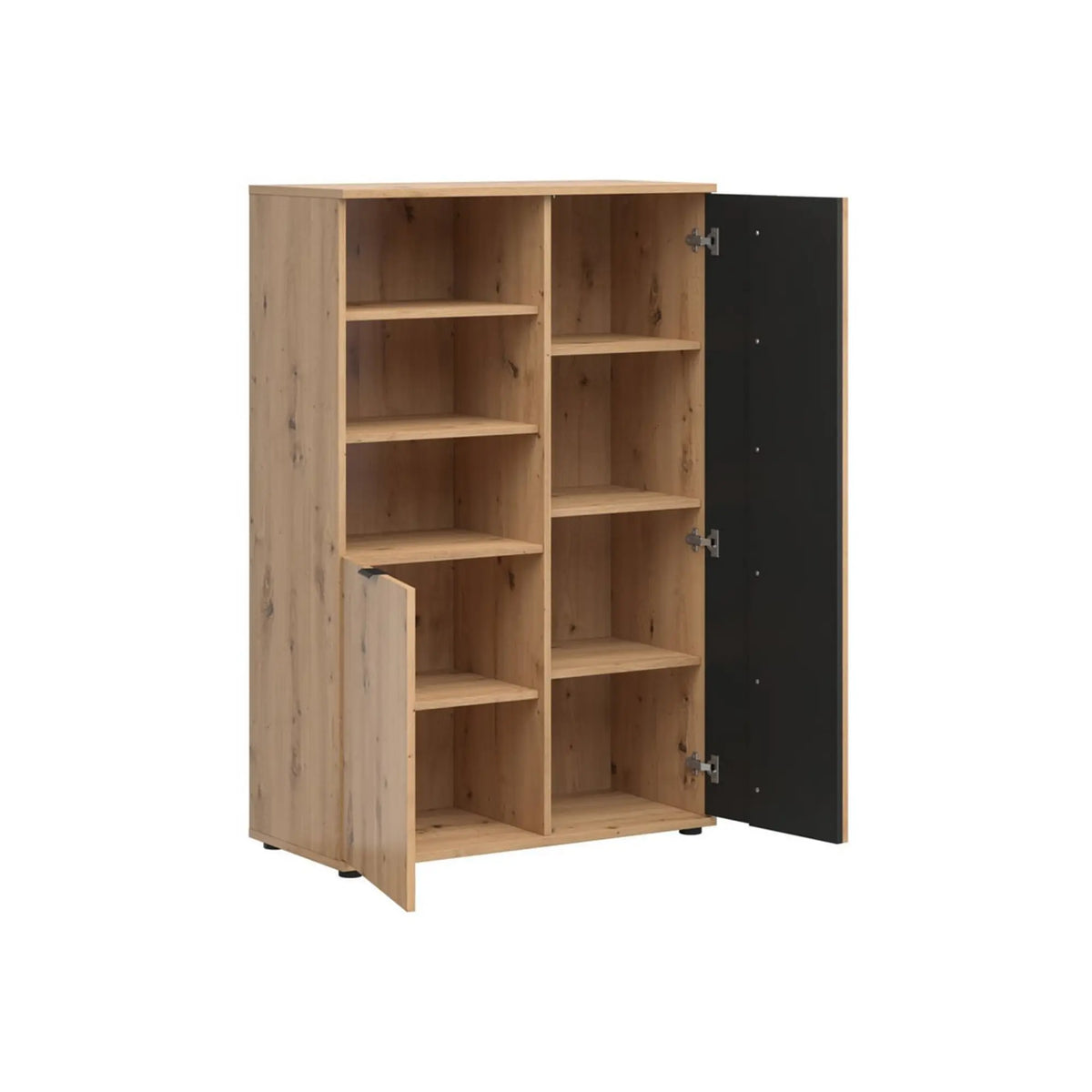 Bibliotecă VABRES, stejar artisan/negru, PAL, 90x40x137 cm