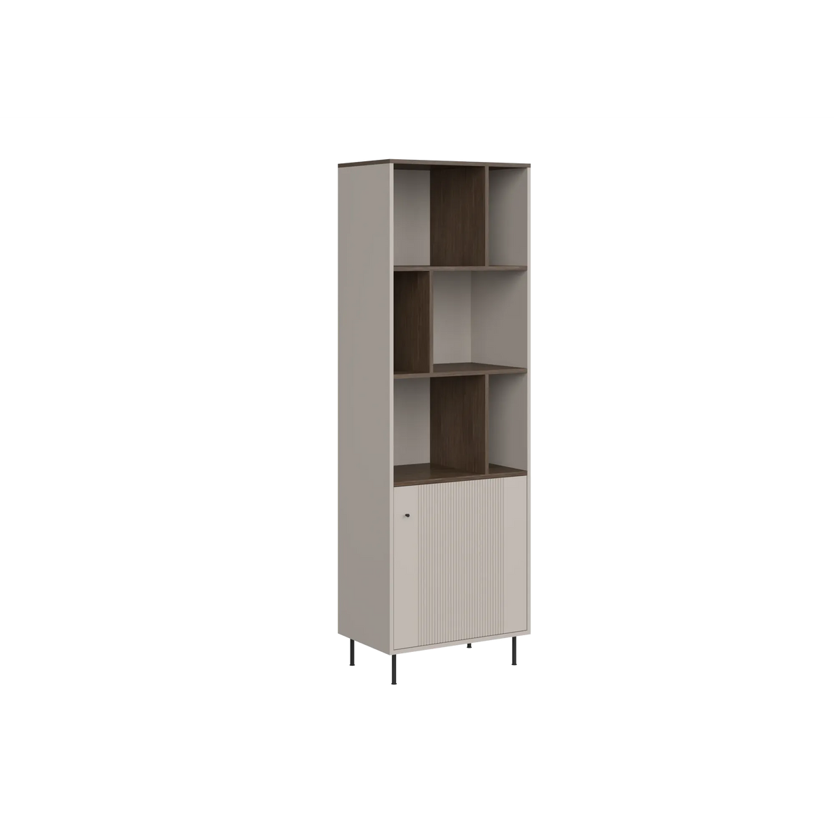 Biblioteca pentru living TIRAMISU, casmir/stejar, PAL, 64x40x195 cm