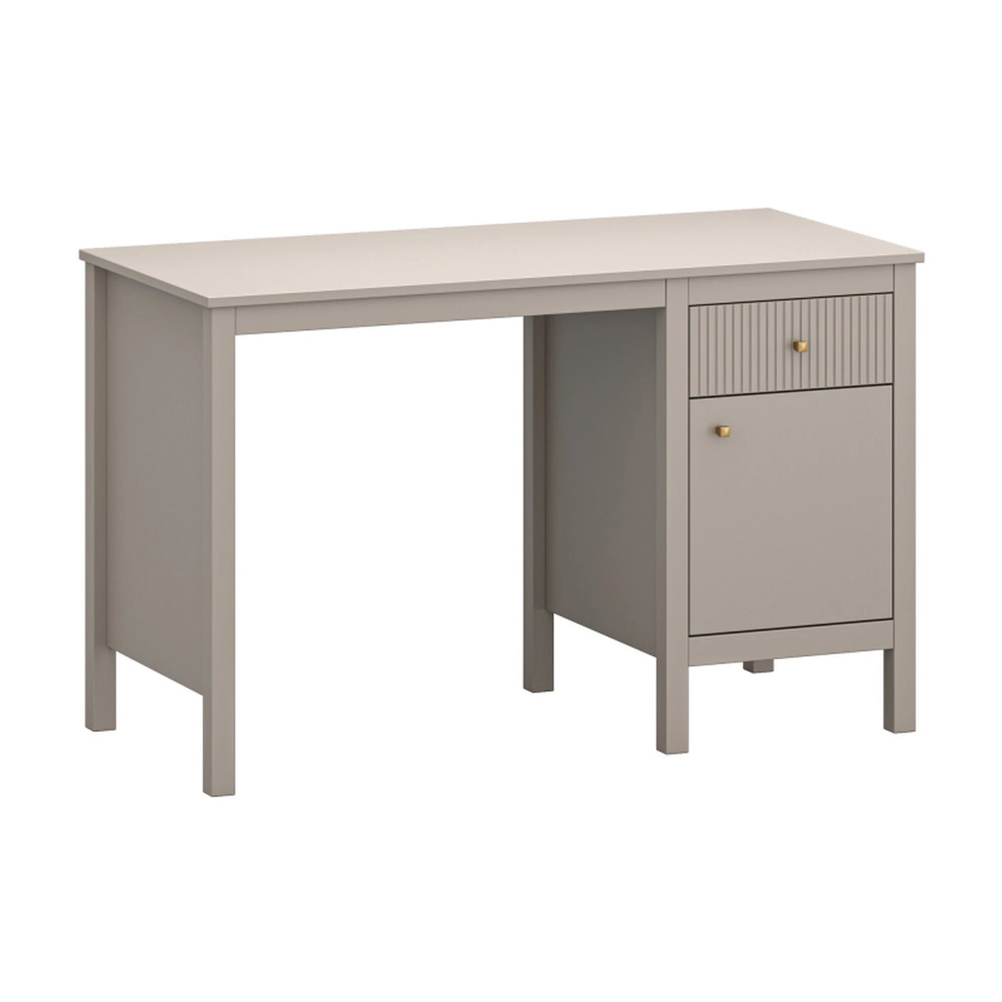 Birou cu picioare KLEO, taupe, PAL laminat, 120x56x75 cm
