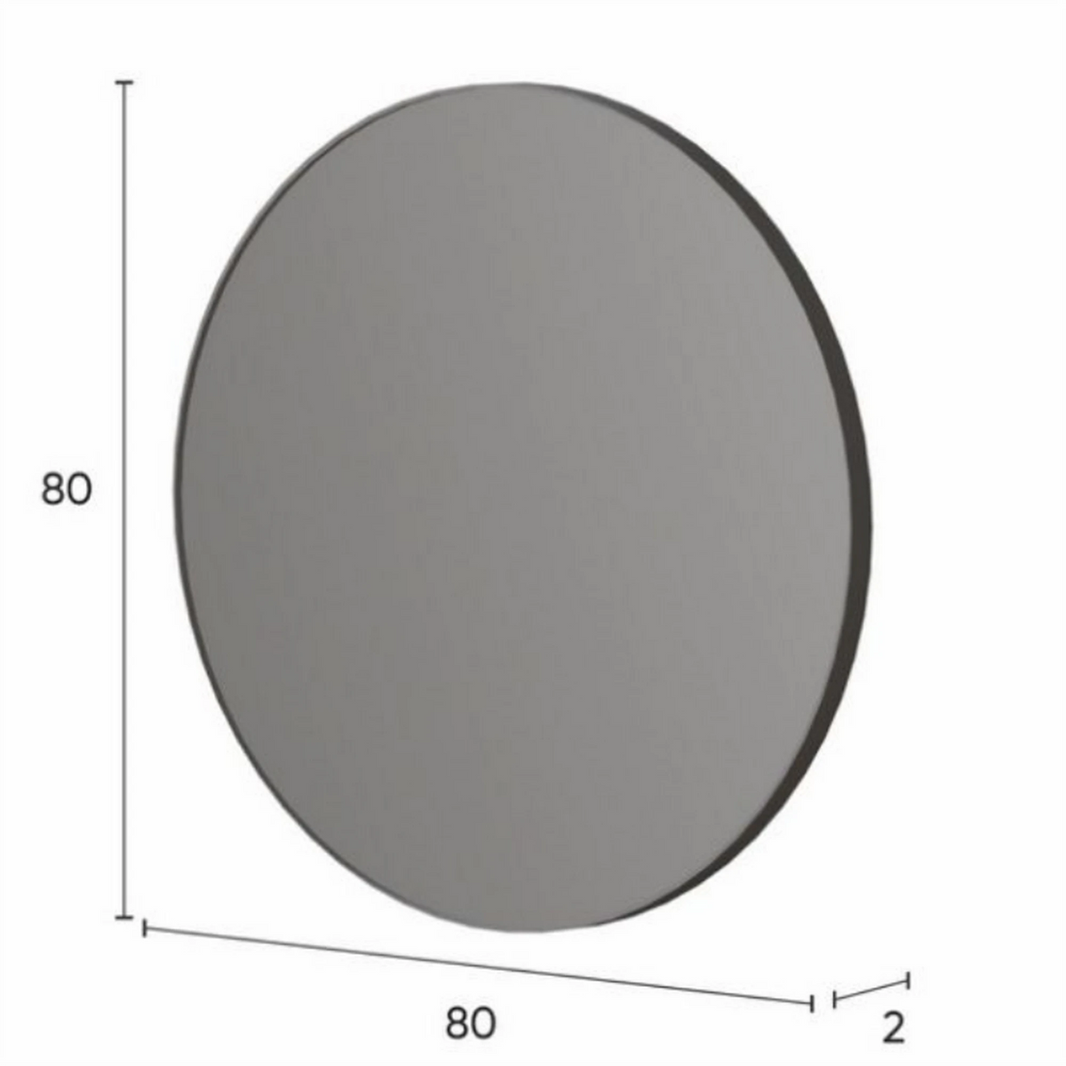 Oglinda rotunda perete DOMINICA, stejar, PAL laminat, 80x80 cm
