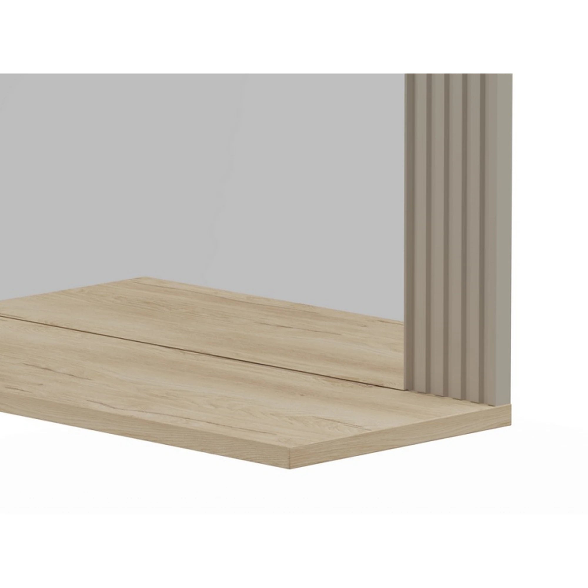 Oglinda de perete hol DOMINICA, grej/stejar, PAL laminat, 65x26x84 cm