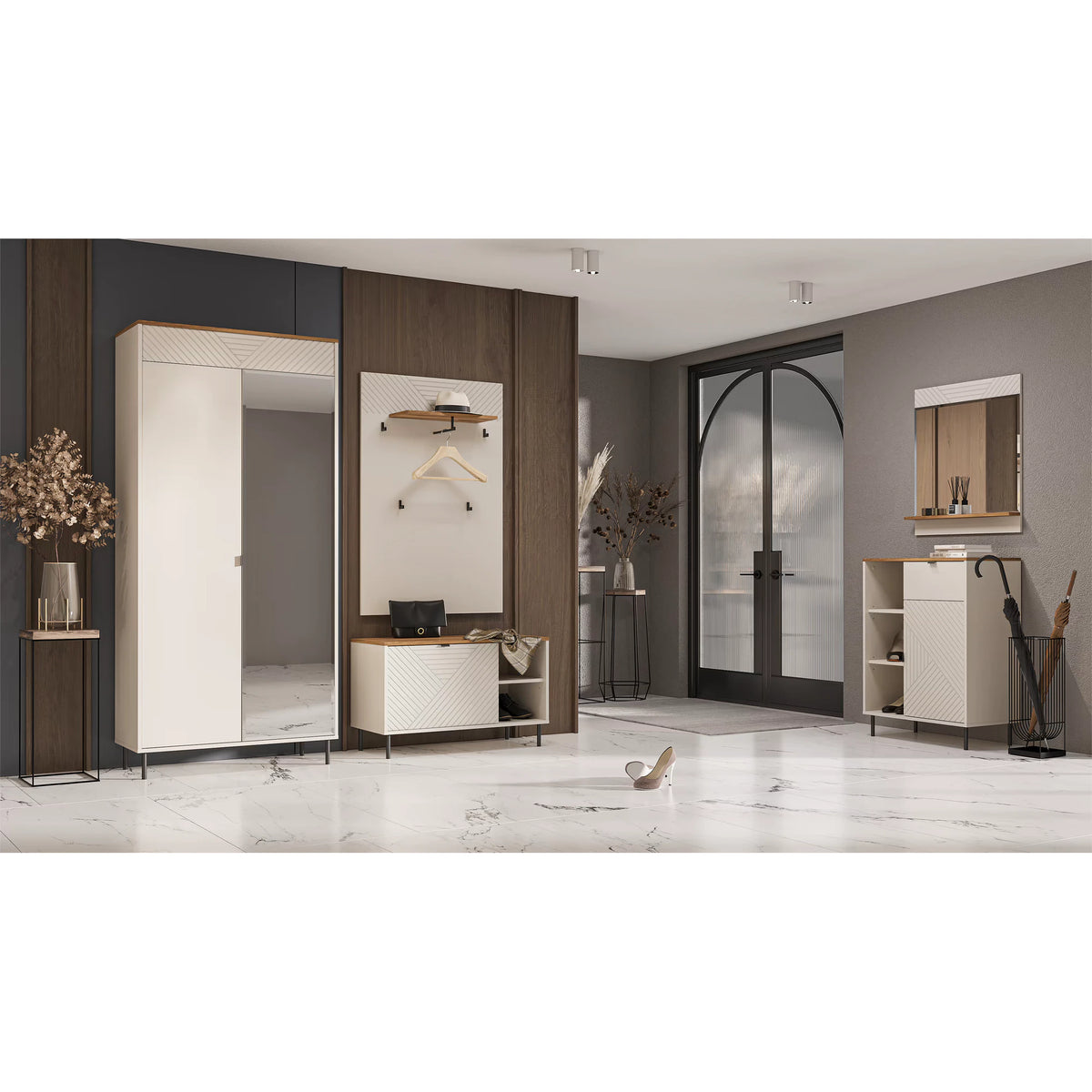 Comoda dulap EVO, casmir/stejar, PAL laminat, 70x40x95 cm