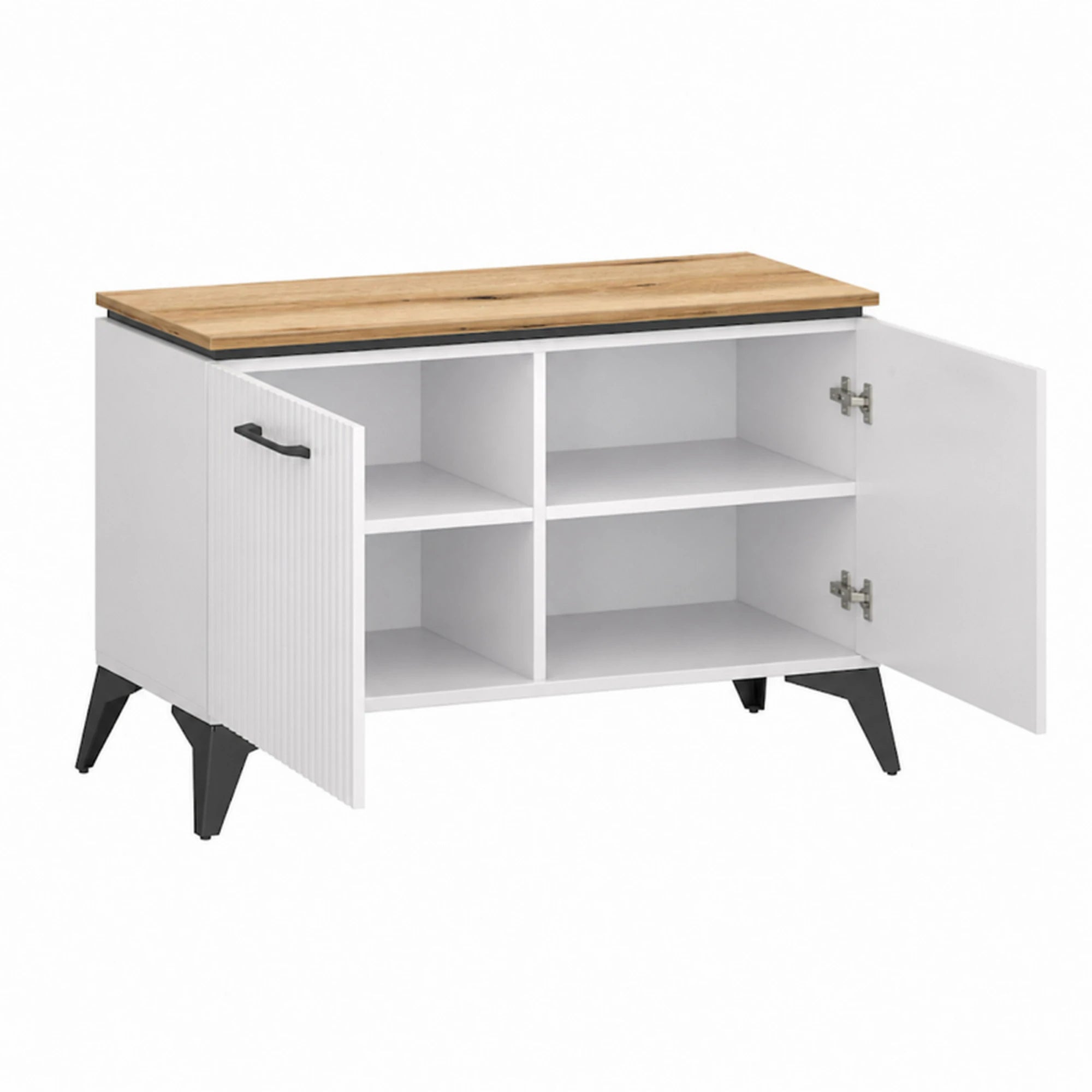Pantofar de hol VELUTTO, alb/stejar, PAL, 91x39x55 cm