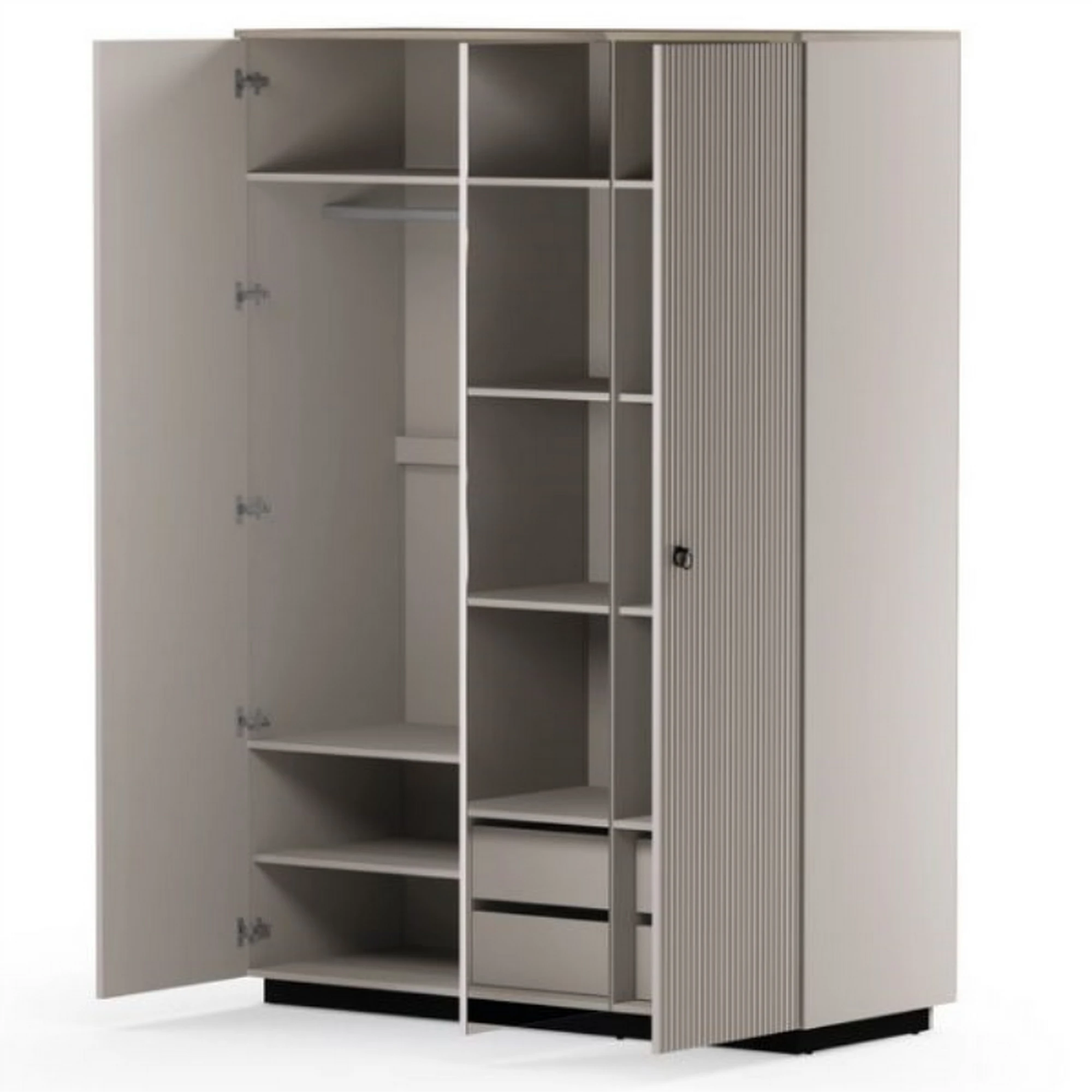 Dulap modern dormitor DOMINICA, grej/stejar, PAL laminat, 153x60x218 cm