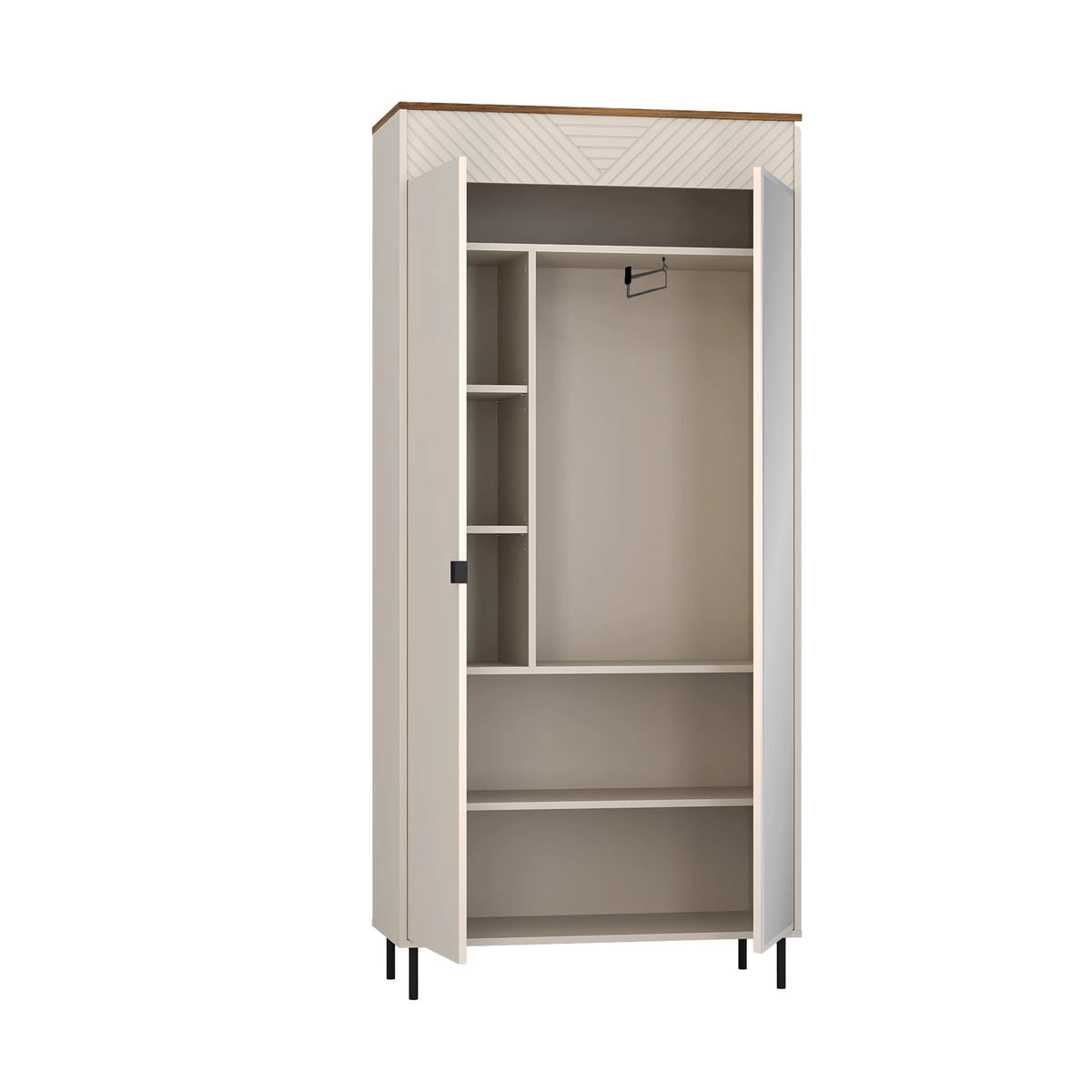 Dulap in doua usi EVO, casmir/stejar, PAL laminat, 90x40x194 cm