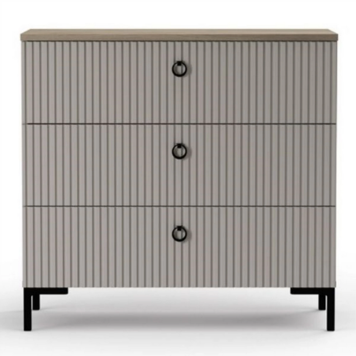 Comoda dormitor moderna DOMINICA, grej/stejar, PAL laminat, 86x41x81 cm