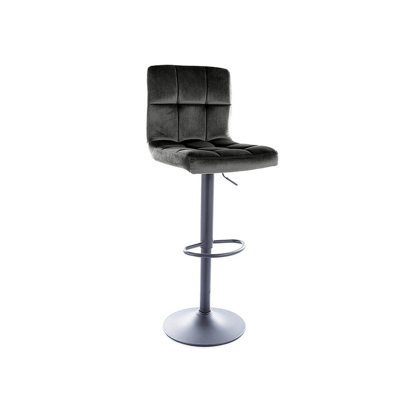 Scaun bar C105, negru - Bluvel 19, stofa catifelata/metal, 42x39x96/117 cm