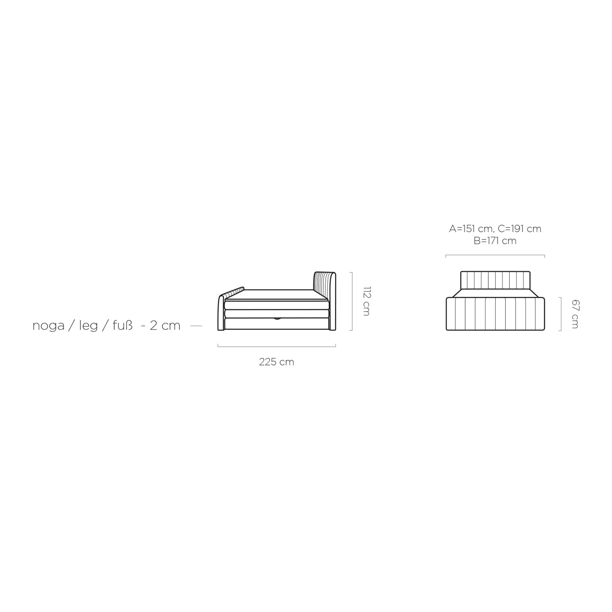 Pat boxspring CARINA 160x200, personalizabil materiale Gama Premium, cu spatiu depozitare, saltele si topper