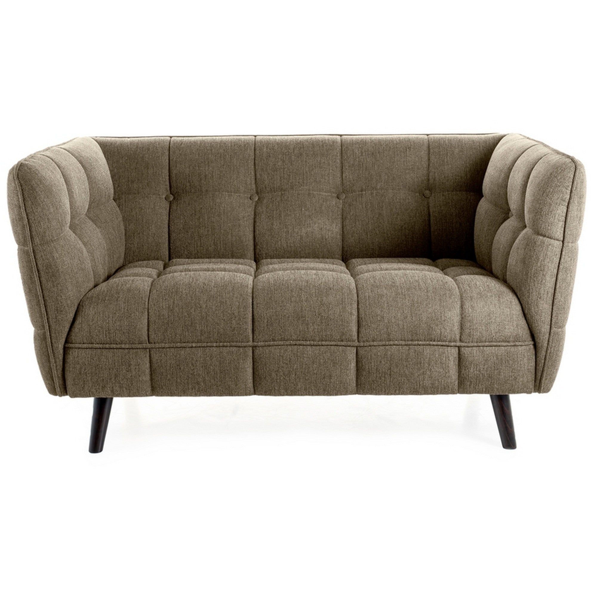 Canapea CASTELLO 2, verde maslin, stofa clasica/lemn, 145x85x78 cm