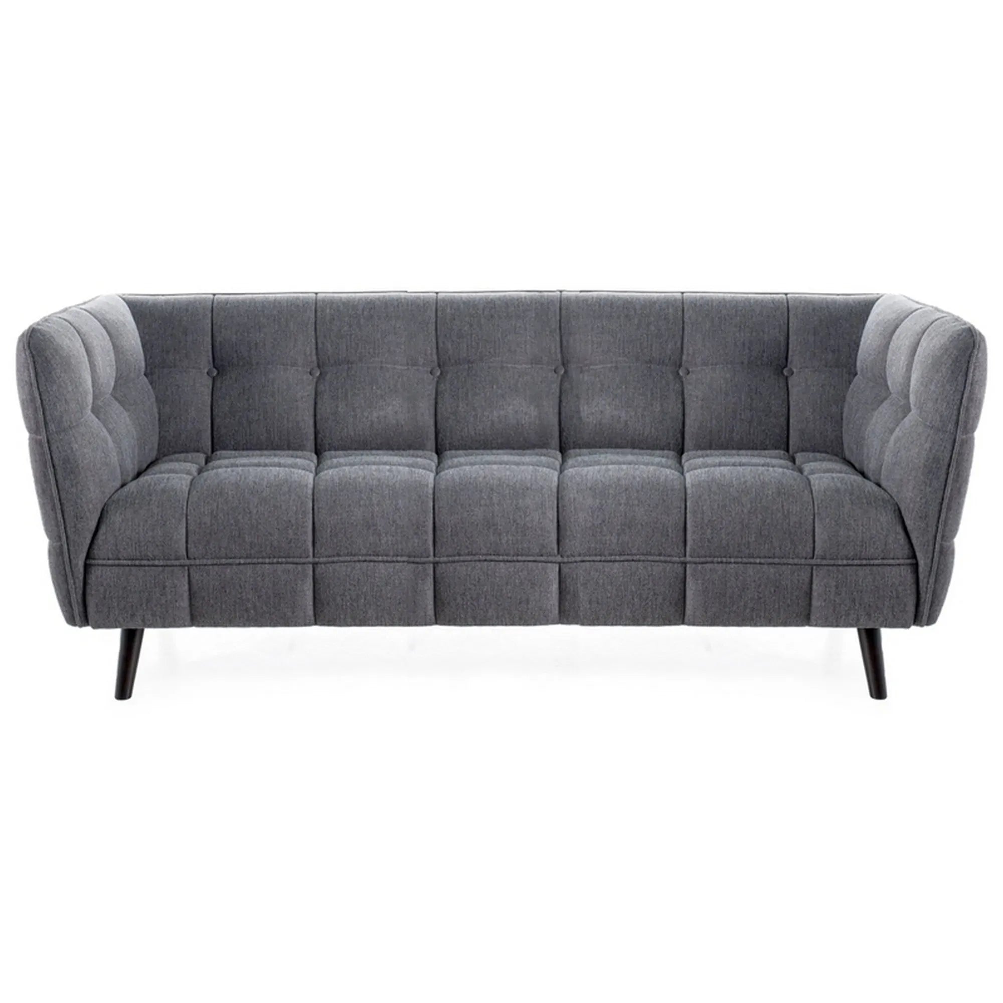 Canapea CASTELLO 3, gri inchis, stofa clasica/lemn, 200x85x78 cm