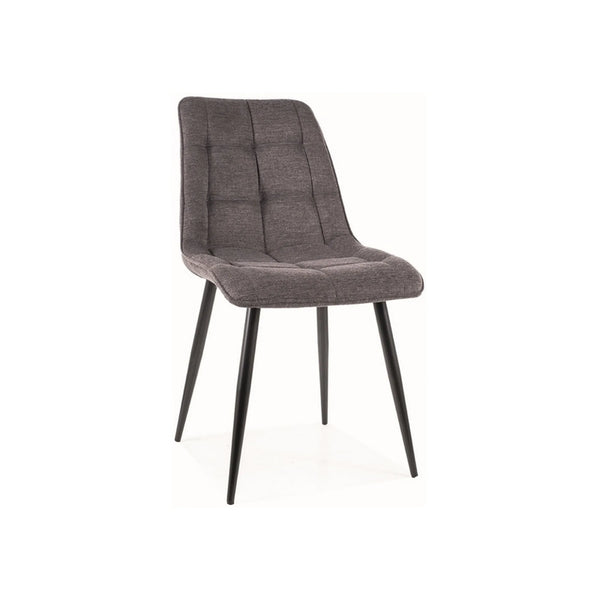 Scaun CHIC, gri inchis/negru mat, stofa/metal, 50x43x88 cm