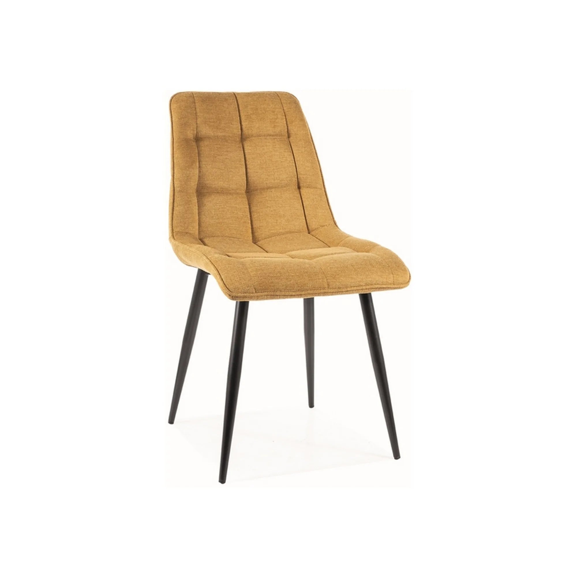 Scaun CHIC, galben/negru, stofa/metal, 50x43x88 cm