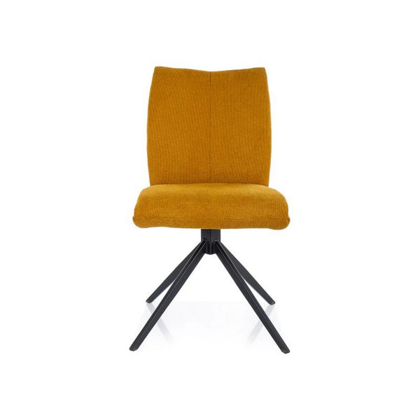 Scaun COCO I, galben/negru, stofa clasica/metal, 49x43x87 cm