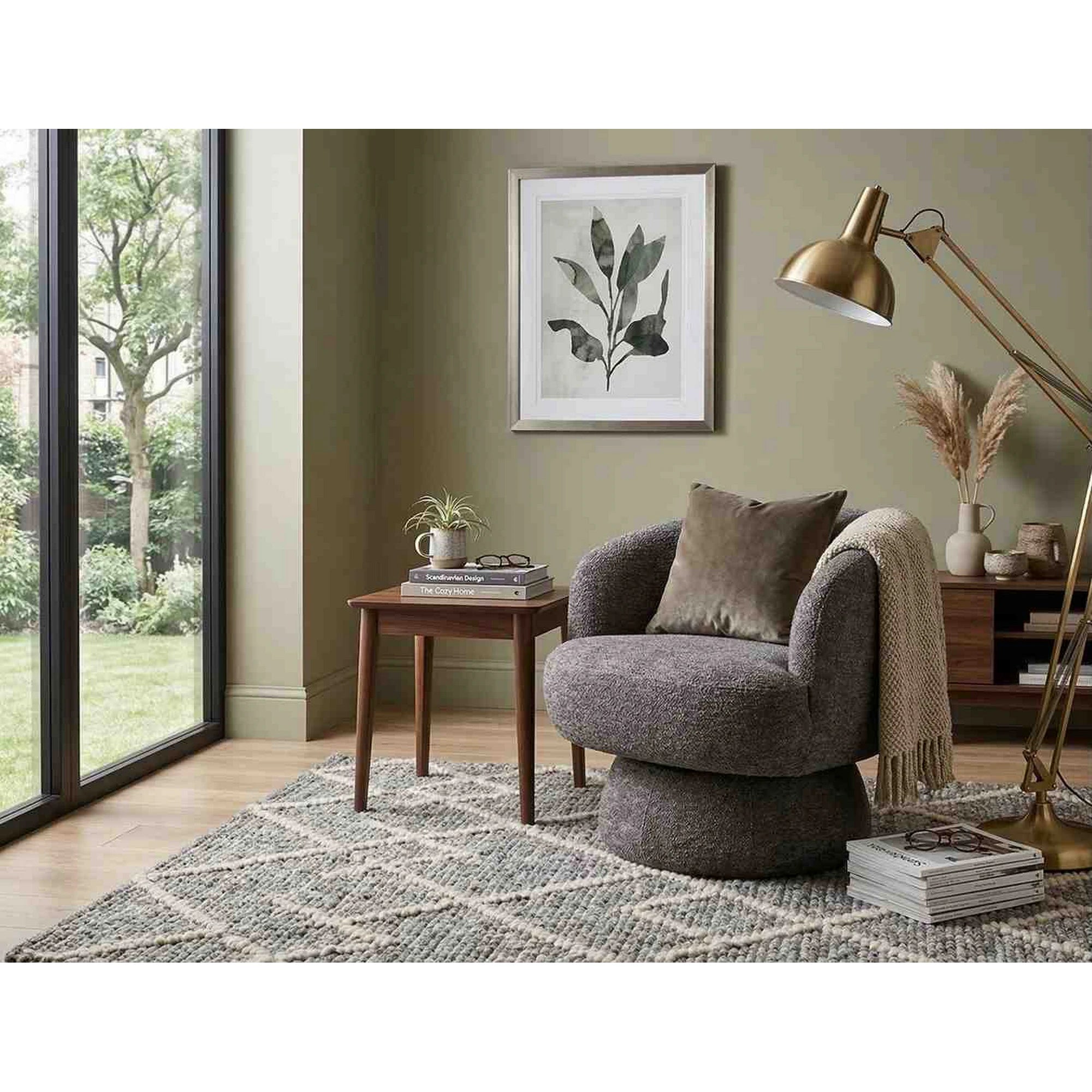 Fotoliu rotativ COSMIC, stofa clasica gri - Raven 13, 68x75x70 cm