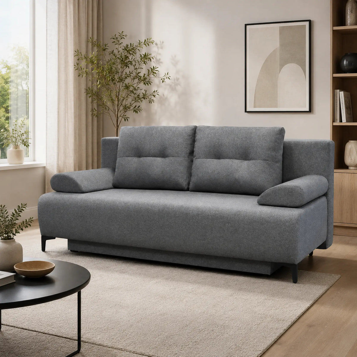 Canapea extensibila FIORE, personalizabil materiale gama Oferta Avantaj, cu lada depozitare, 201x101x95 cm