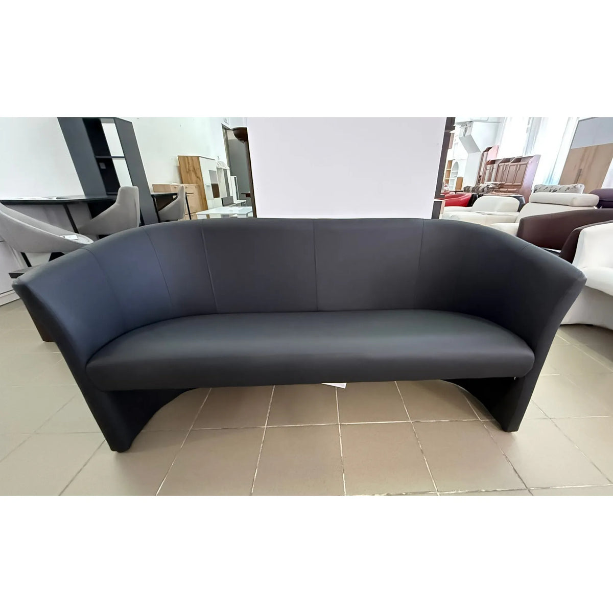 PRODUS RESIGILAT - Canapea TM3, negru, piele ecologica, 160x60x76 cm