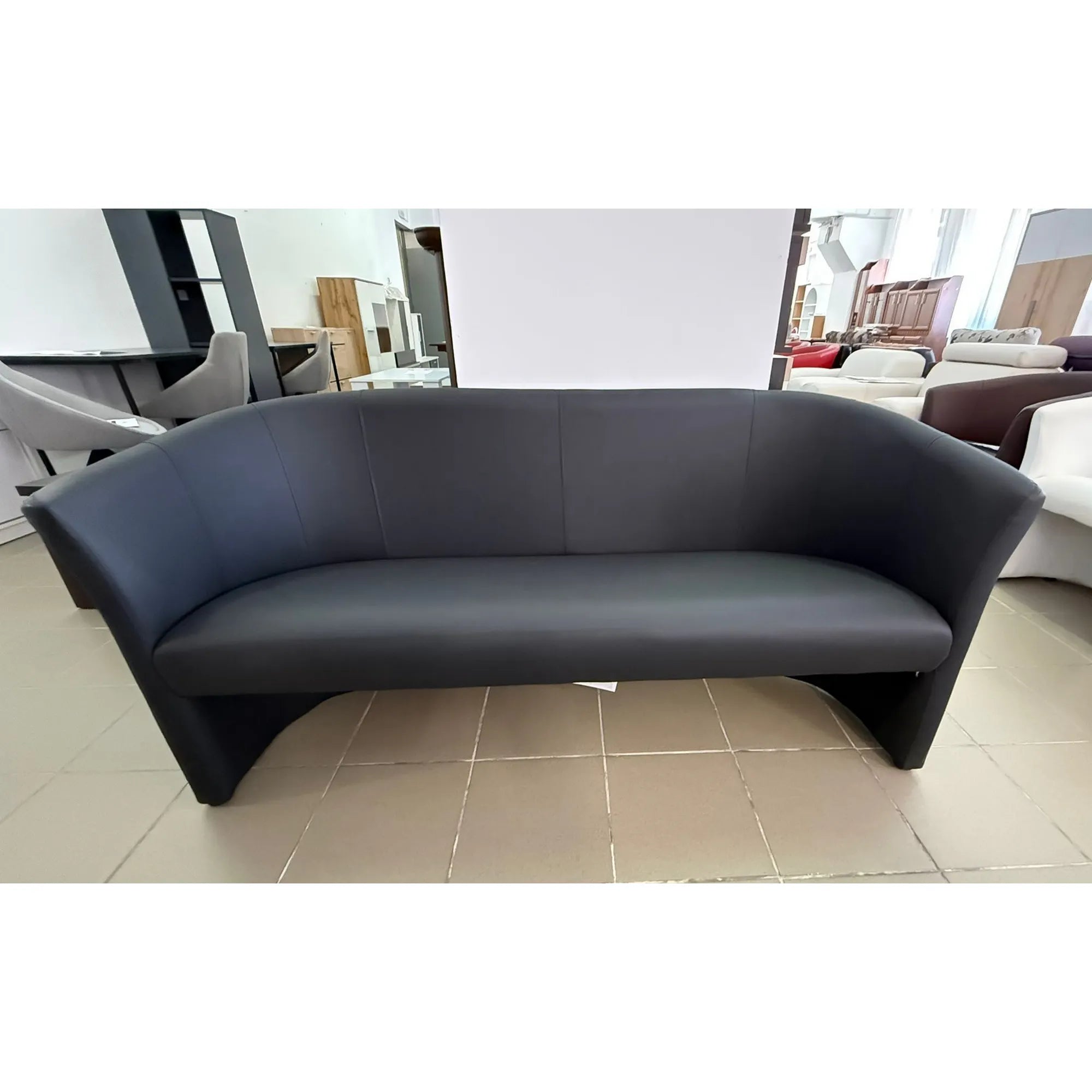 PRODUS RESIGILAT - Canapea TM3, negru, piele ecologica, 160x60x76 cm