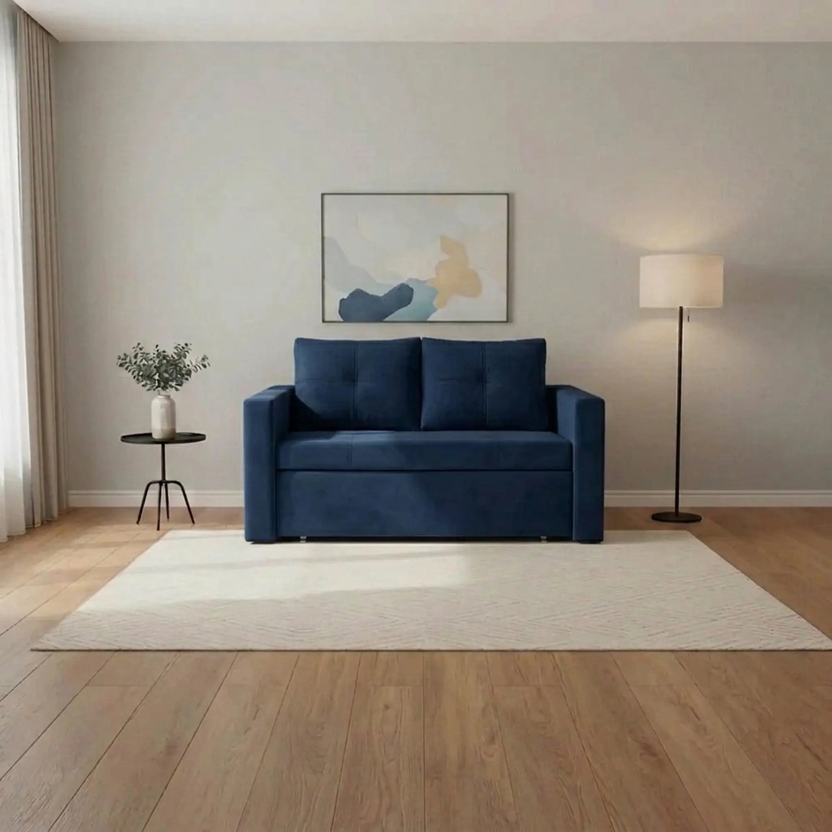 Canapea BUNIO III, stofa clasica albastru - Manila 26, 147x88x86 cm