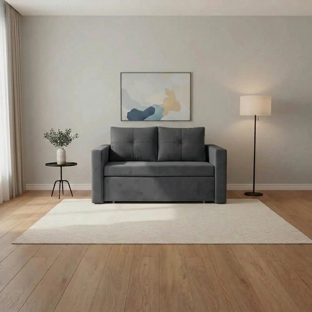 Canapea BUNIO III, stofa clasica gri - Manila 16, 147x88x86 cm
