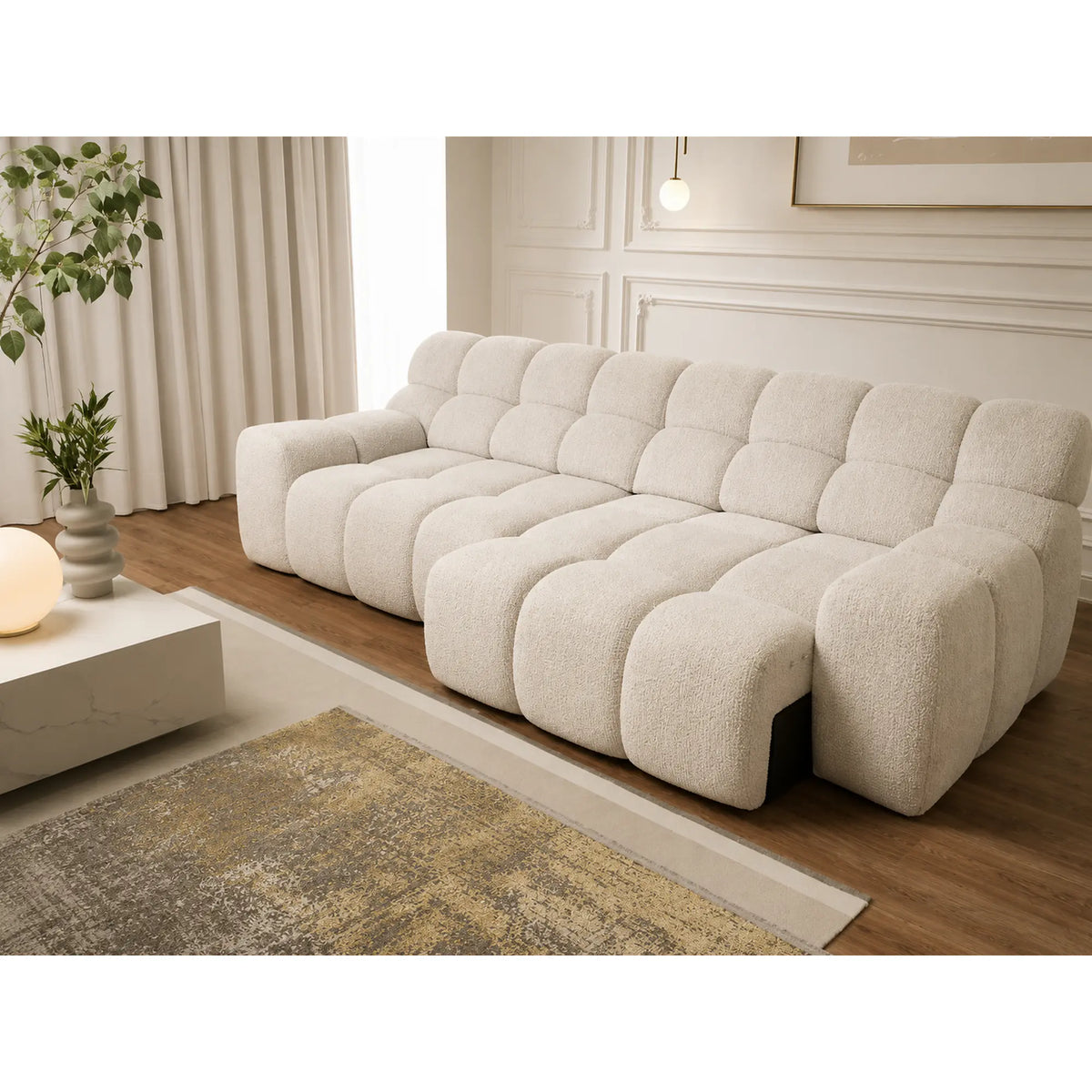 Canapea CAMPILE, stofa bej - Perfect Harmony 02, 288x119x85 cm