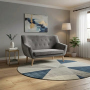 Canapea NORDIC 2, gri Bluvel 14, stofa catifelata/lemn de fag, 136x75x90 cm