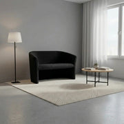 Canapea TM-2, negru, piele ecologica, 126x60x76 cm