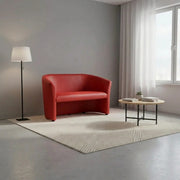 Canapea TM-2, rosu, piele ecologica, 126x60x76 cm