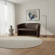 Canapea TM-3, maro, piele ecologica, 160x60x76 cm
