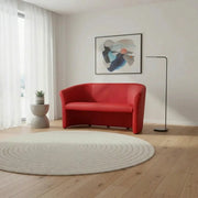 Canapea TM-3, rosu, piele ecologica, 160x60x76 cm